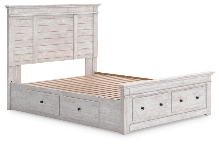 Makidern Queen Panel Storage Bed - Whitewash (3)