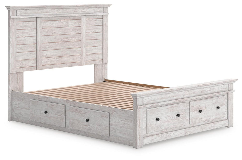 Makidern Queen Panel Storage Bed - Whitewash (3)