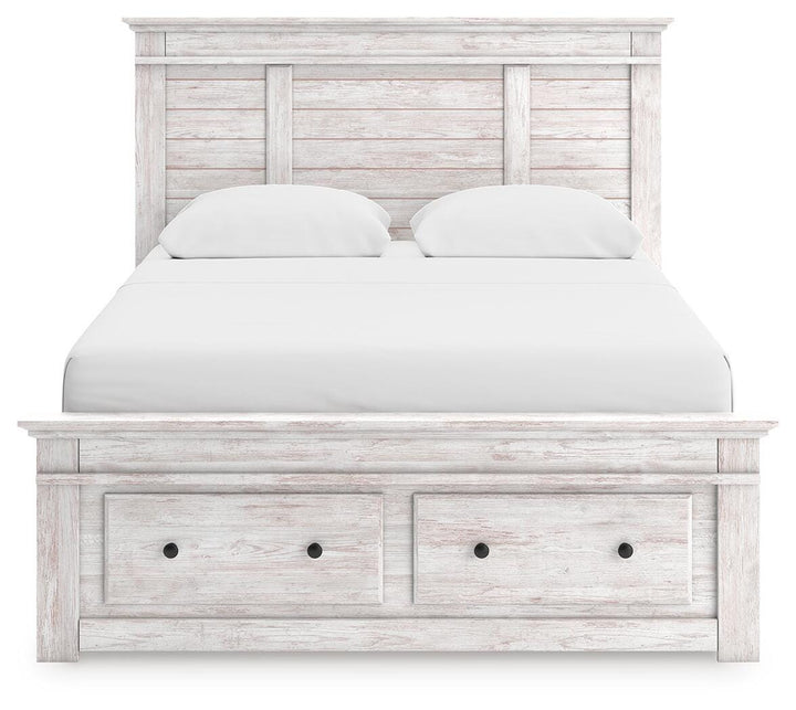 Makidern Queen Panel Storage Bed - Whitewash (6)