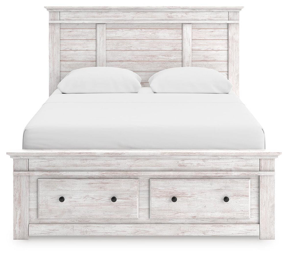 Makidern Queen Panel Storage Bed - Whitewash (6)