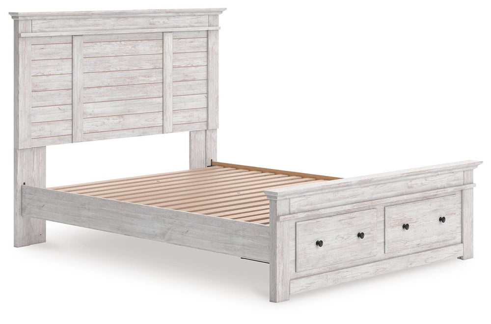 Makidern Queen Panel Storage Bed - Whitewash (3)