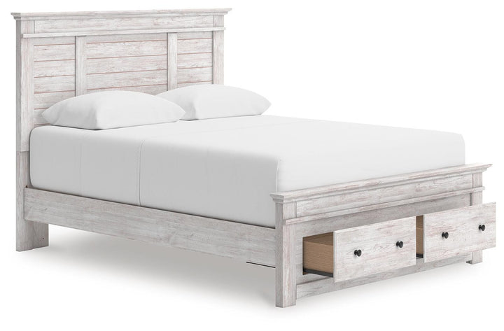 Makidern Queen Panel Storage Bed - Whitewash (4)