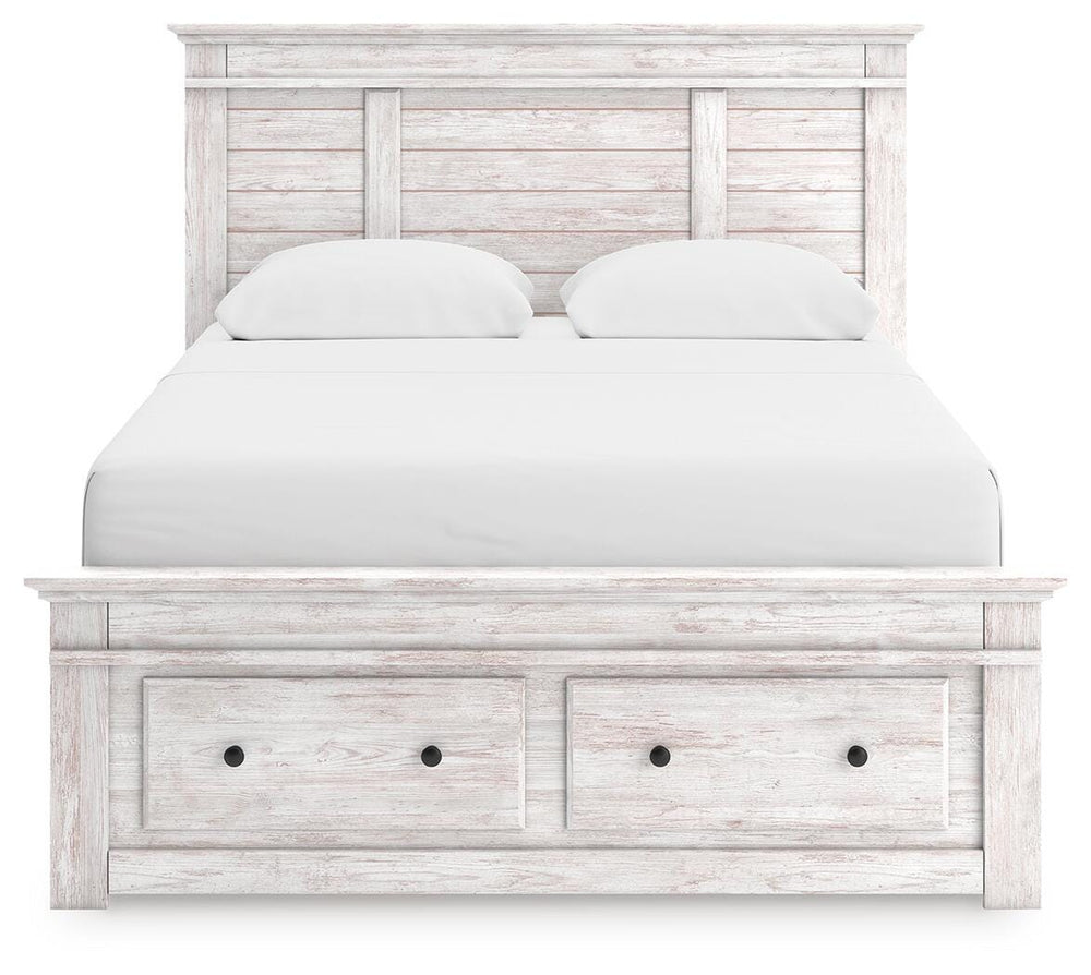 Makidern Queen Panel Storage Bed - Whitewash (6)