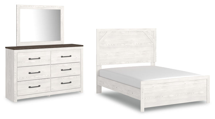 Gerridan Full Panel Bed with Dresser and Mirror - White/Gray (1)