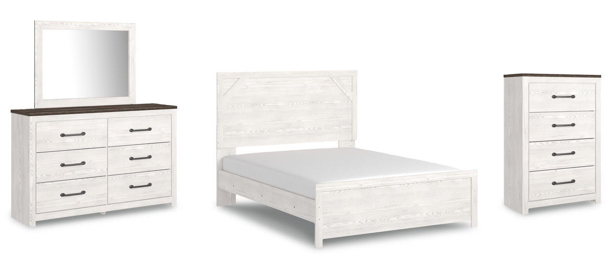 Gerridan Queen Panel Bed, Dresser, Mirror, and Chest - White (1)
