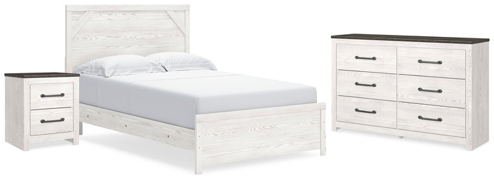 Gerridan Queen Panel Bed, Dresser and Nightstand - White/Gray (1)