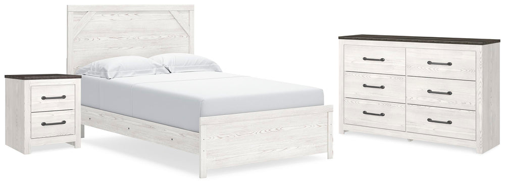 Gerridan Queen Panel Bed, Dresser and Nightstand - White/Gray (1)