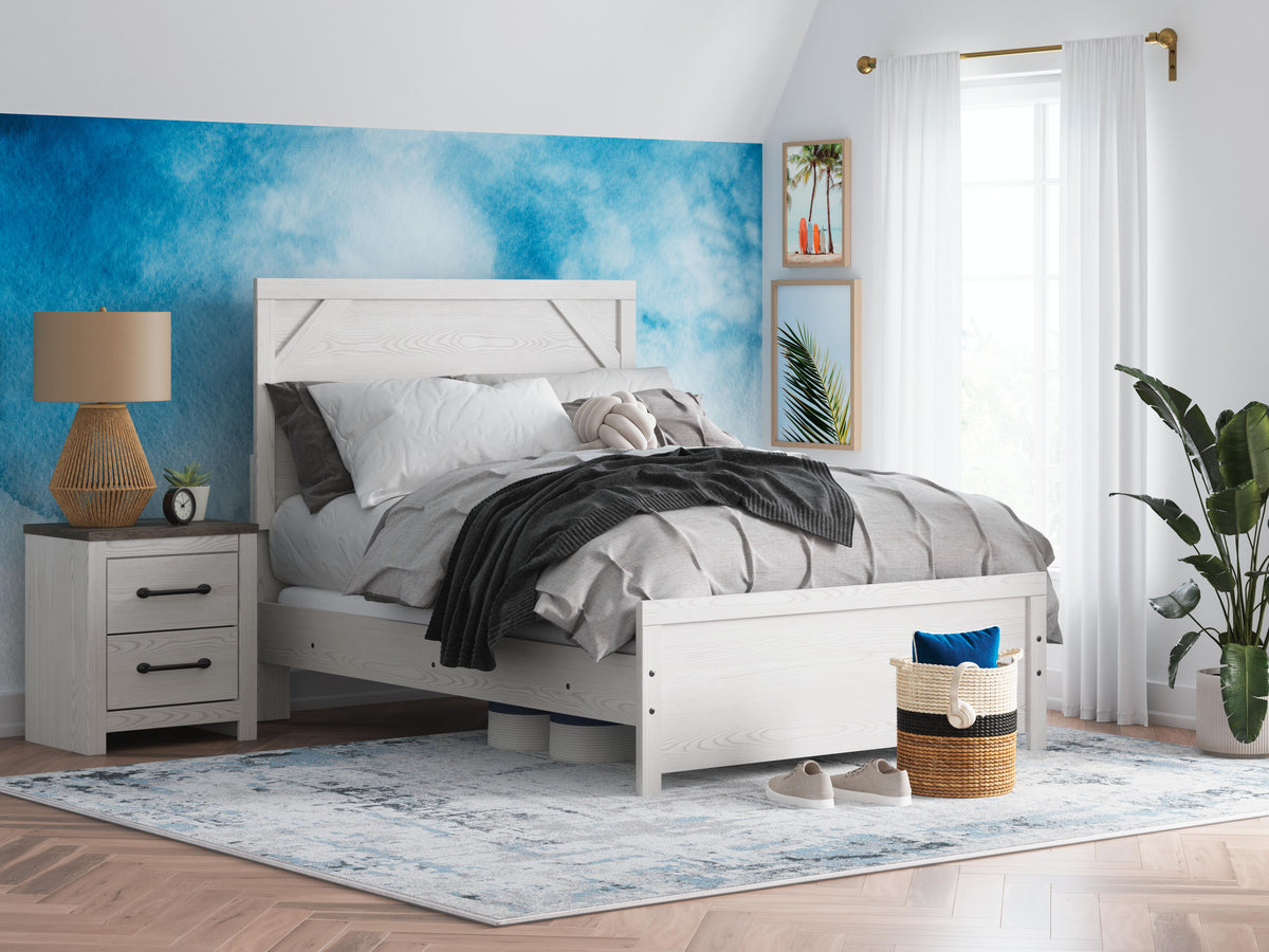 Gerridan Full Panel Bed - White/Gray (2)