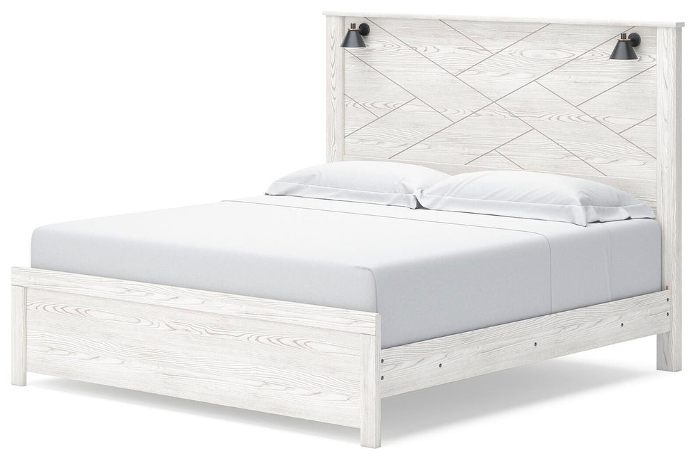 Gerridan King Panel Bed - White/Gray (4)
