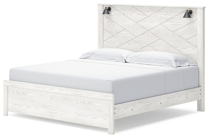 Gerridan King Panel Bed, Dresser, Mirror and Nightstand - White/Gray (6)