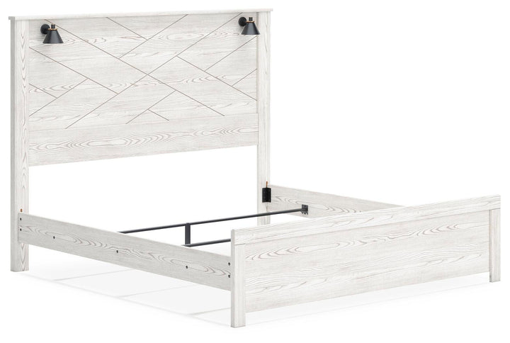 Gerridan King Panel Bed - White/Gray (2)