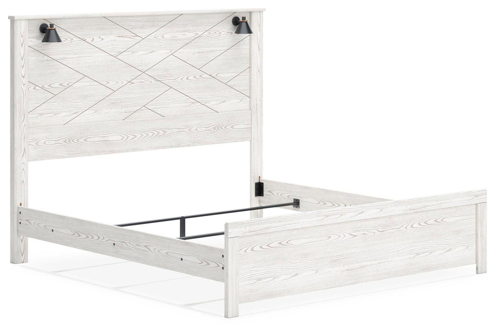 Gerridan King Panel Bed - White/Gray (2)