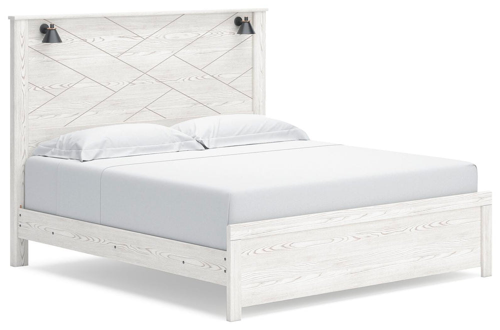 Gerridan King Panel Bed, Chest and 2 Nightstands - White/Gray (2)