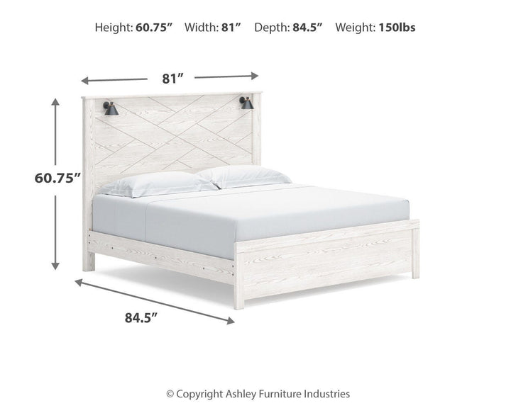 Gerridan King Panel Bed - White/Gray (8)