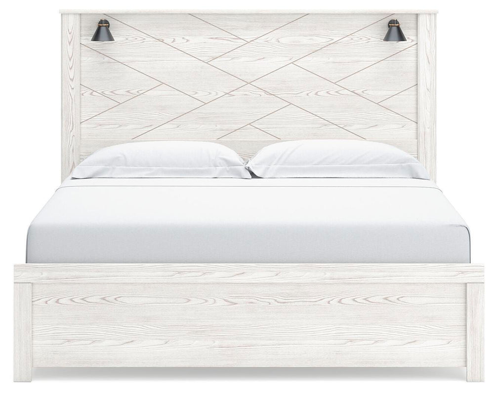 Gerridan King Panel Bed - White/Gray (3)