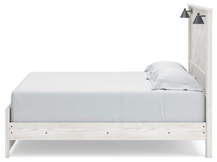 Gerridan King Panel Bed, Dresser, Mirror and Nightstand - White/Gray (7)
