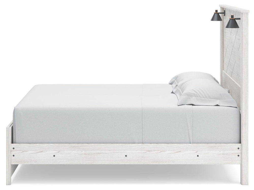Gerridan King Panel Bed, Dresser, Mirror and Nightstand - White/Gray (7)