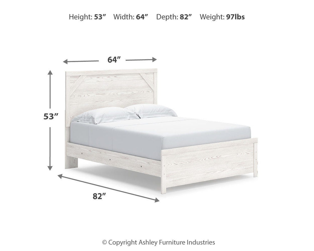 Gerridan Queen Bed with Mirrored Dresser and Nightstand - White/Gray (18)
