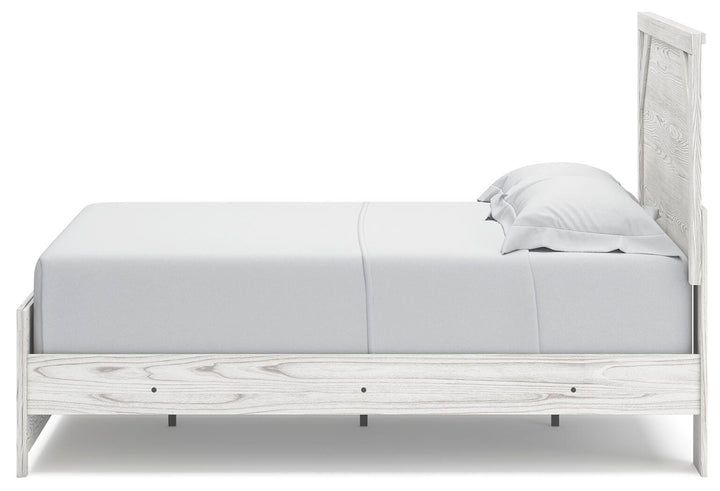 Gerridan Queen Bed with Mirrored Dresser and Nightstand - White/Gray (8)