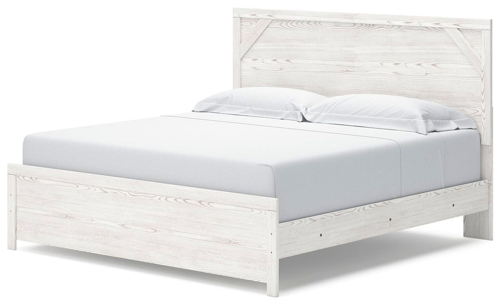 Gerridan King Panel Bed, Dresser and Nightstand - White/Gray (11)
