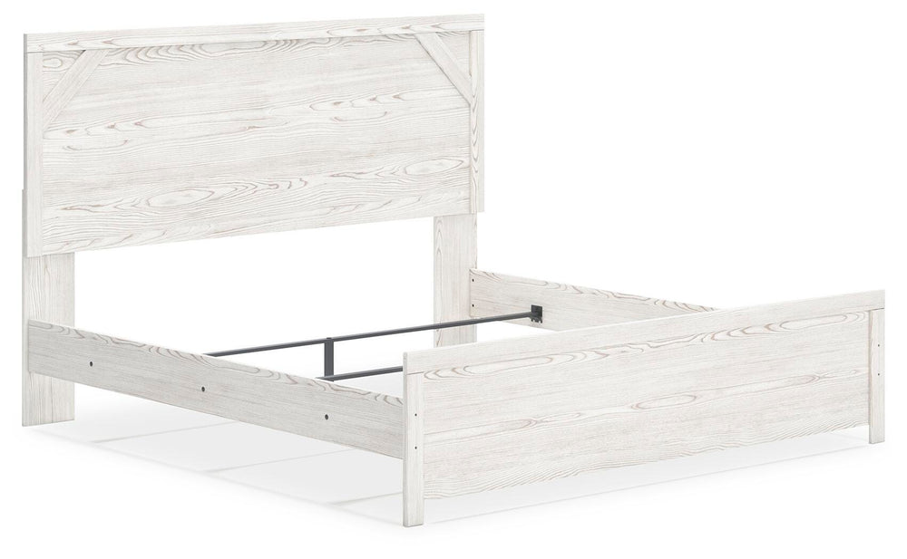 Gerridan King Panel Bed, Dresser and 2 Nightstands - White/Gray (10)