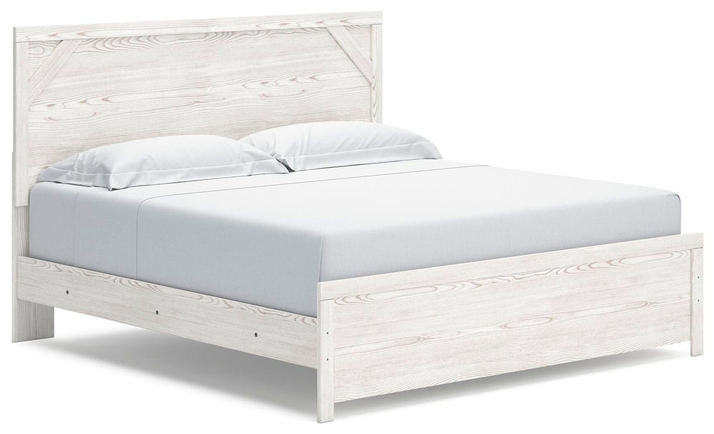 Gerridan King Panel Bed, Chest and Nightstand - White/Gray (9)
