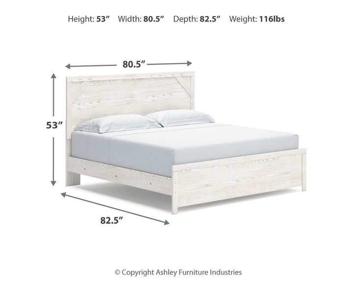 Gerridan King Panel Bed - White/Gray (4)