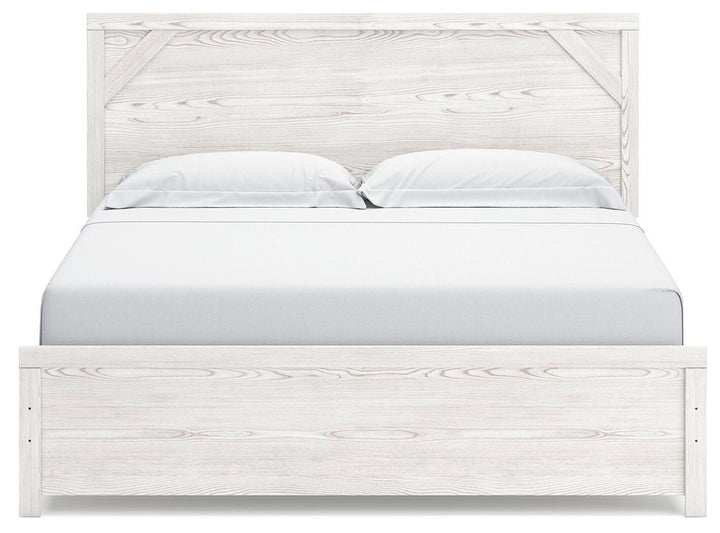 Gerridan King Panel Bed, Dresser, Mirror and 2 Nightstands - White/Gray (7)