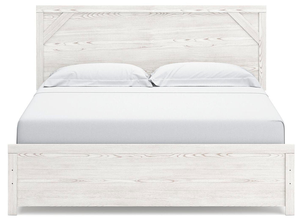 Gerridan King Panel Bed, Dresser and Nightstand - White/Gray (10)