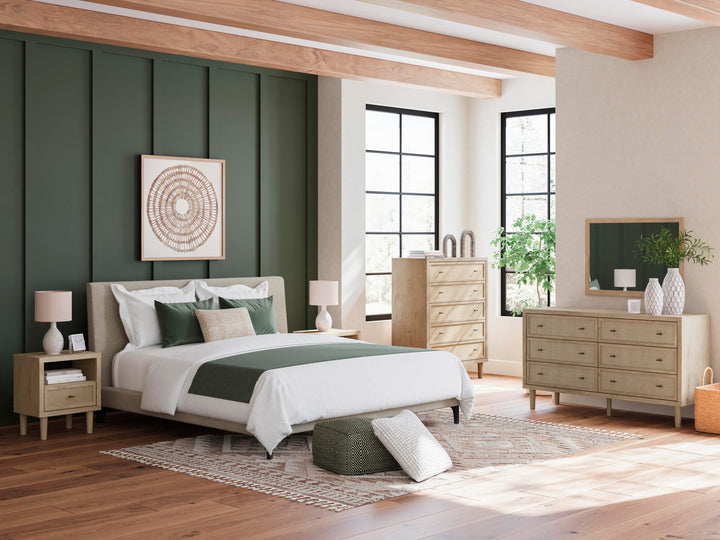 Cielden King Upholstered Bed with Roll Slats - Gray (10)