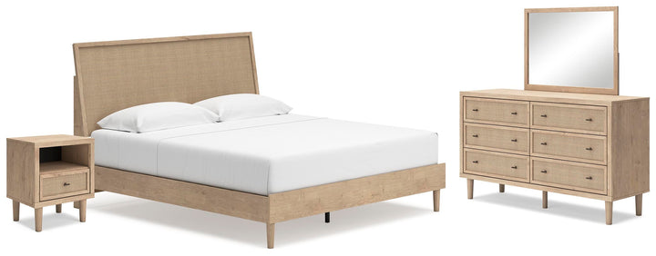 Cielden King Panel Bed, Dresser, Mirror and Nightstand - Two-tone (1)