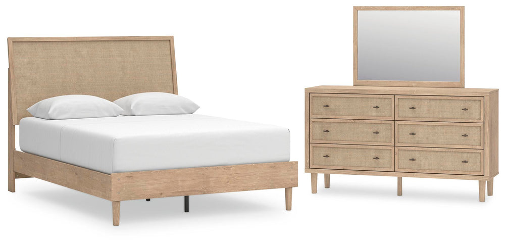 Cielden Queen Panel Bed, Dresser and Mirror - Two-tone (1)