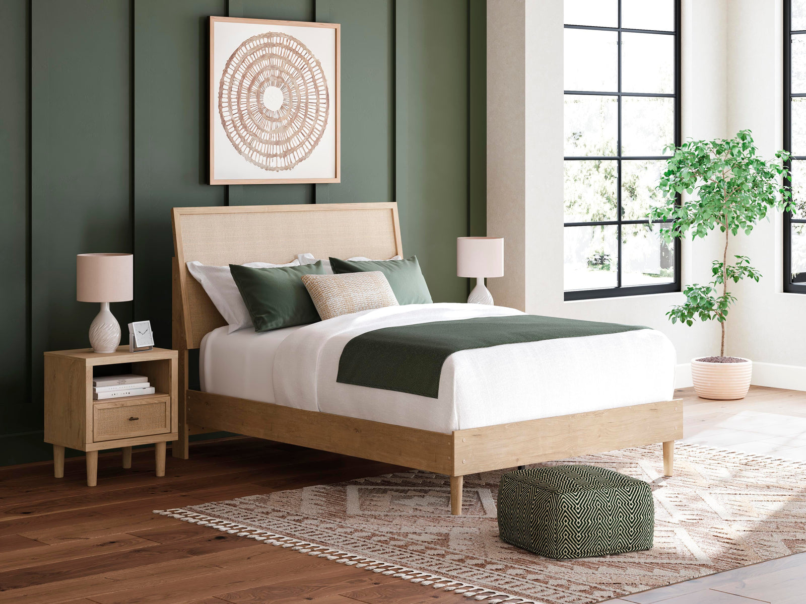 Cielden Queen Panel Bed - Beige (2)