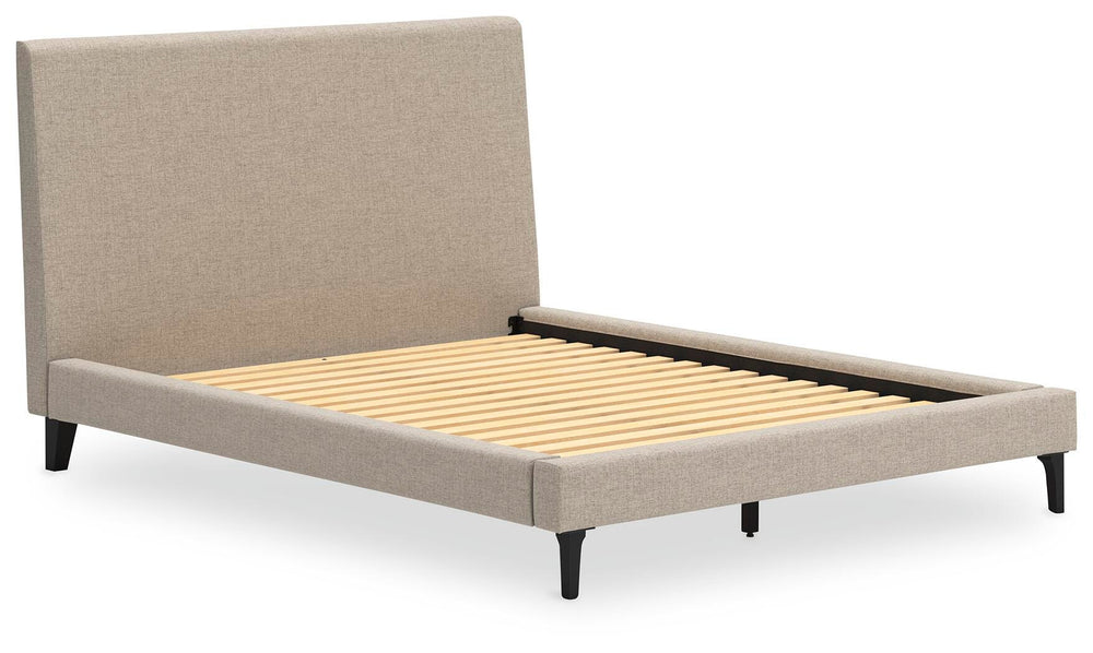 Cielden Queen Upholstered Bed with Roll Slats - Gray (3)
