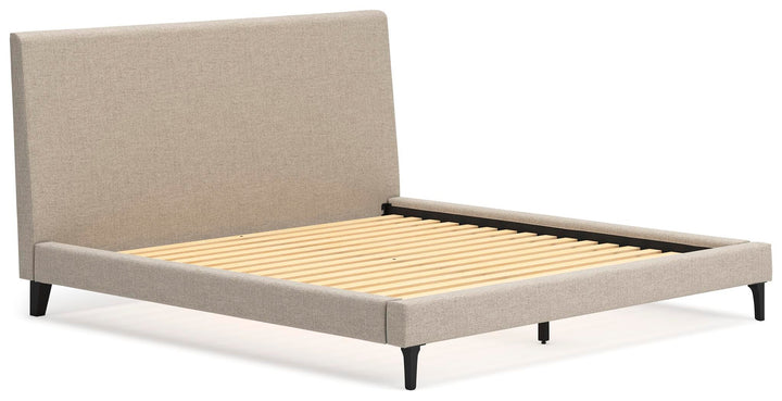 Cielden King Upholstered Bed with Roll Slats - Gray (3)