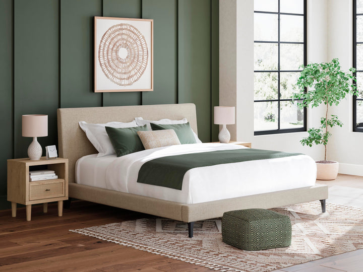 Cielden King Upholstered Bed with Roll Slats - Gray (2)