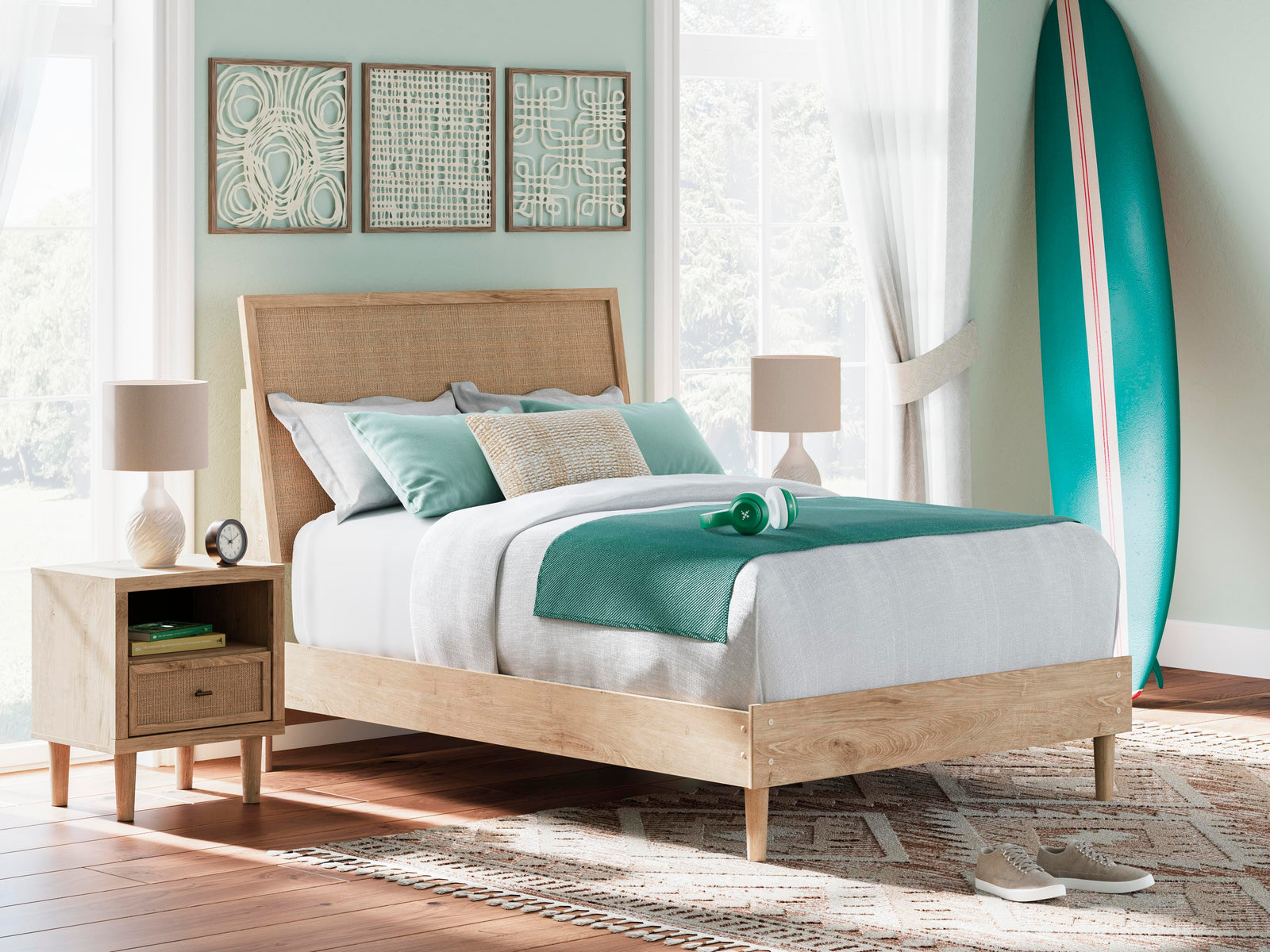 Cielden Full Panel Bed - Beige (2)