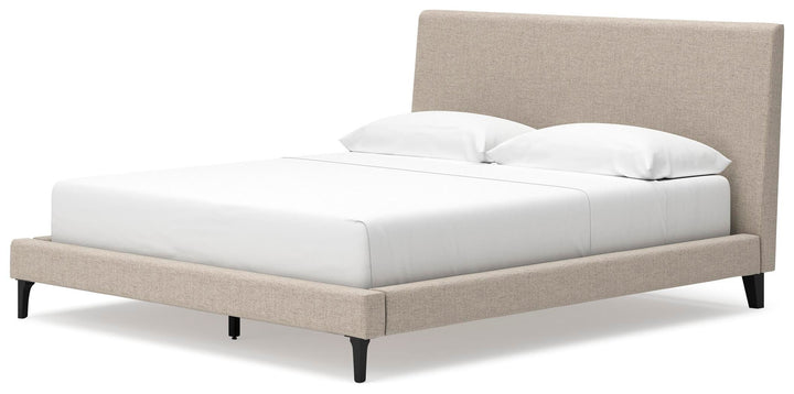 Cielden California King Upholstered Bed with Roll Slats - Gray (4)