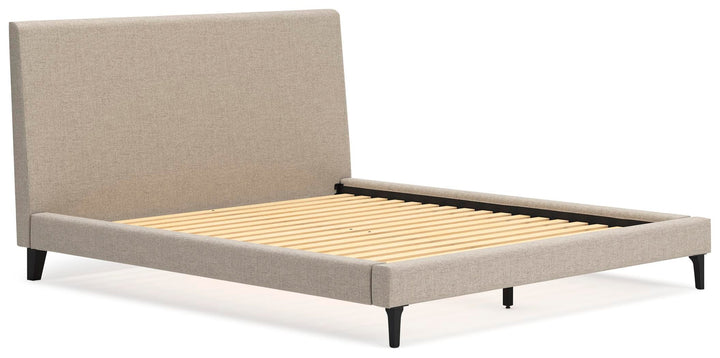 Cielden California King Upholstered Bed with Roll Slats - Gray (3)
