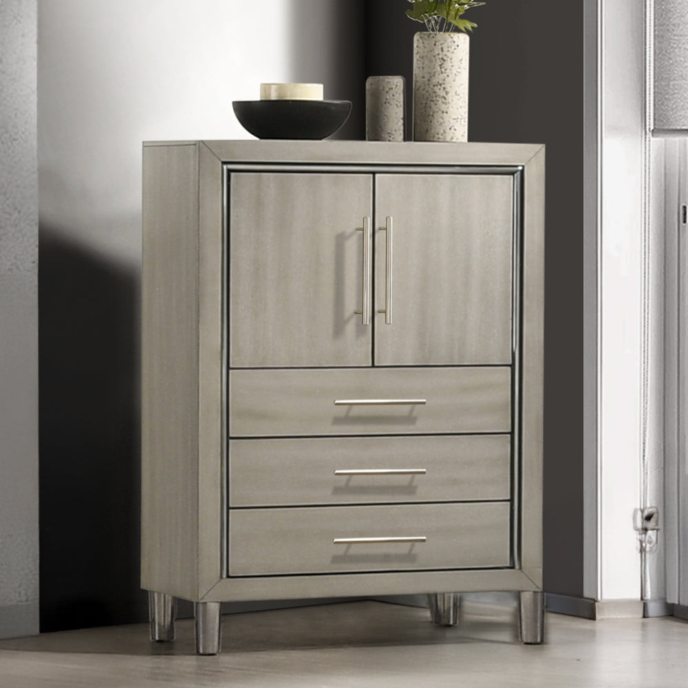 Lennox Door Chest With LED Light-Gray
