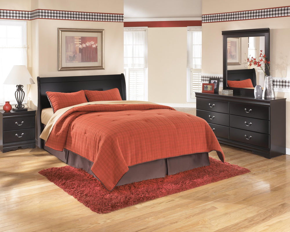 Huey Vineyard Queen Sleigh Headboard - Black (2)