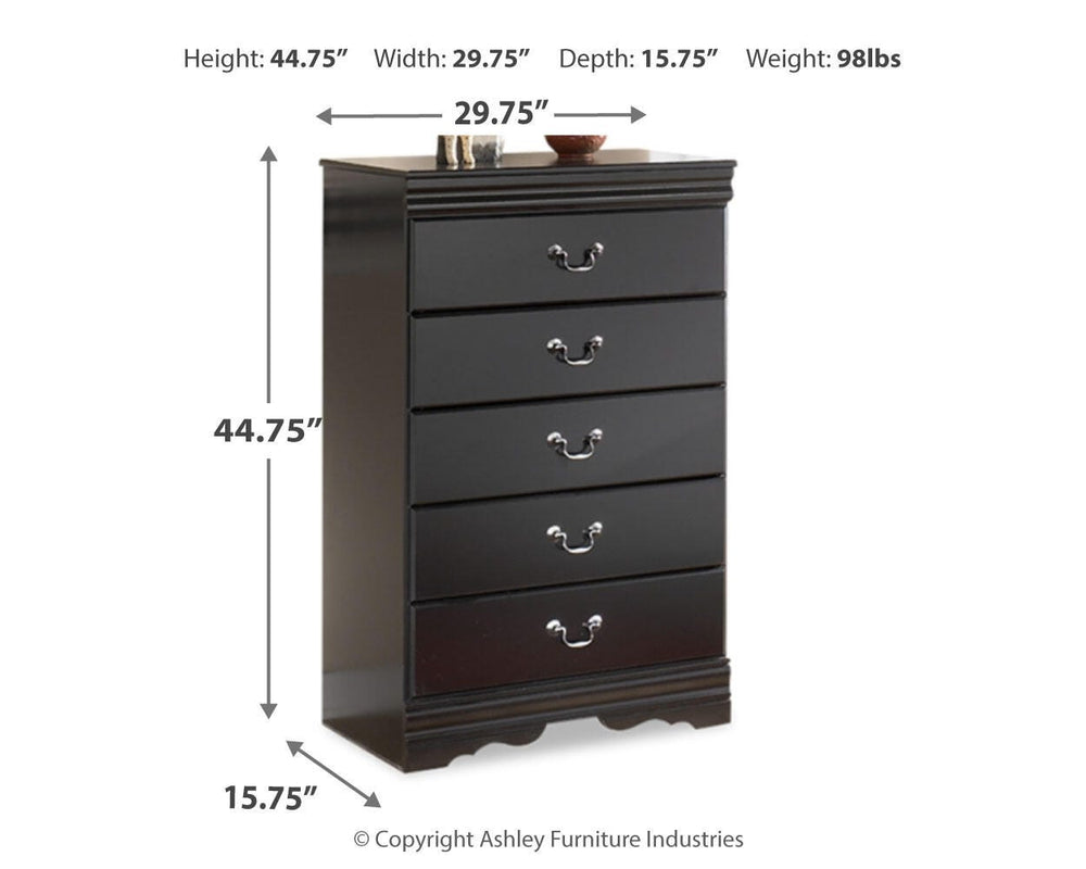 Huey Vineyard Queen Sleight Bed and Chest - Black (4)