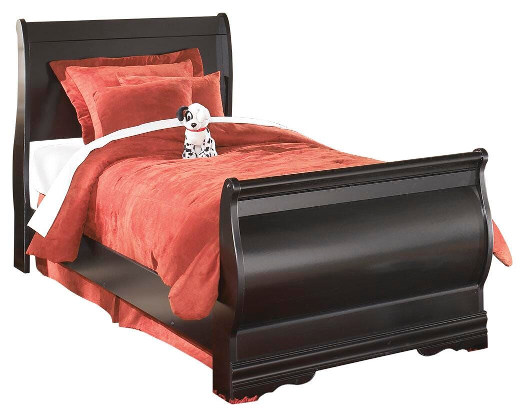 Huey Vineyard Full Sleigh Bed with Dresser and Mirror - Black (3)
