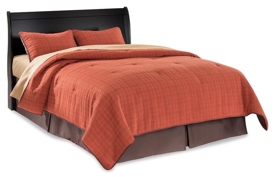 Huey Vineyard Queen Sleigh Headboard - Black (1)