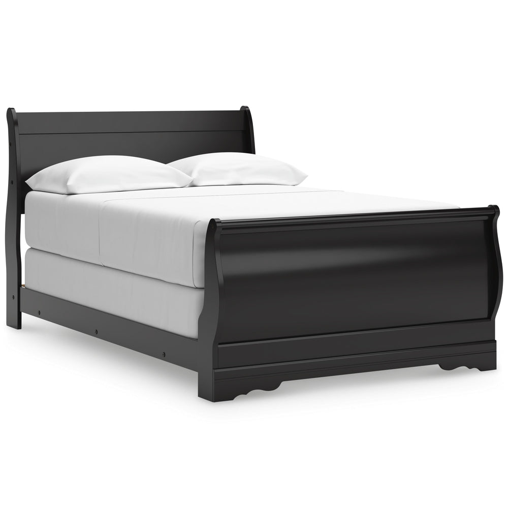 Huey Vineyard Full Sleigh Bed and Dresser - Black (2)