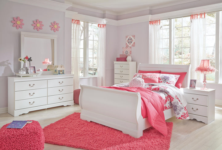 Anarasia Full Sleigh Bed - White (3)