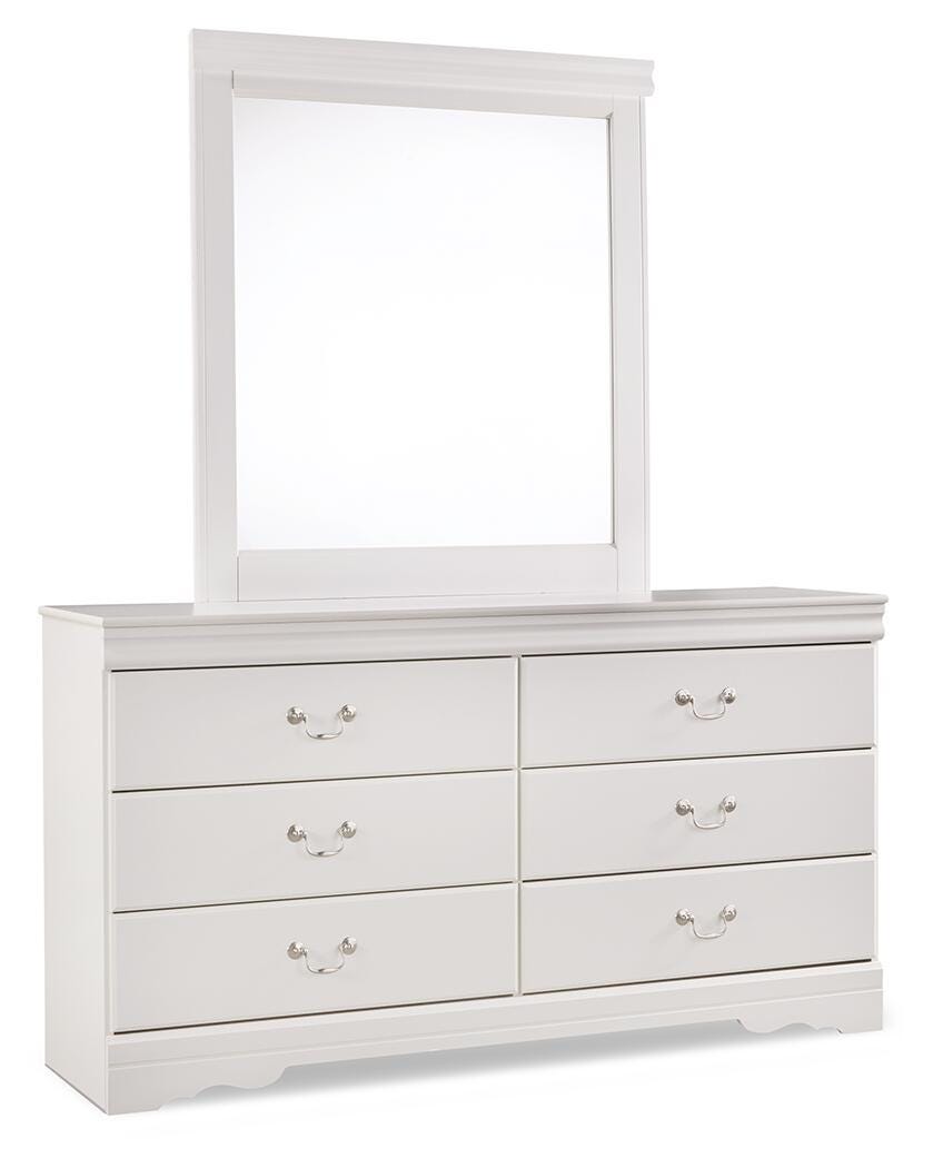 Anarasia Full Sleigh Bed with Dresser and Mirror - White (3)