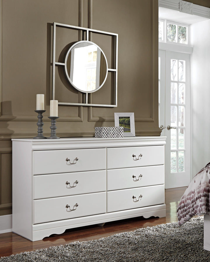 Anarasia Queen Sleigh Bed and Dresser - White (6)