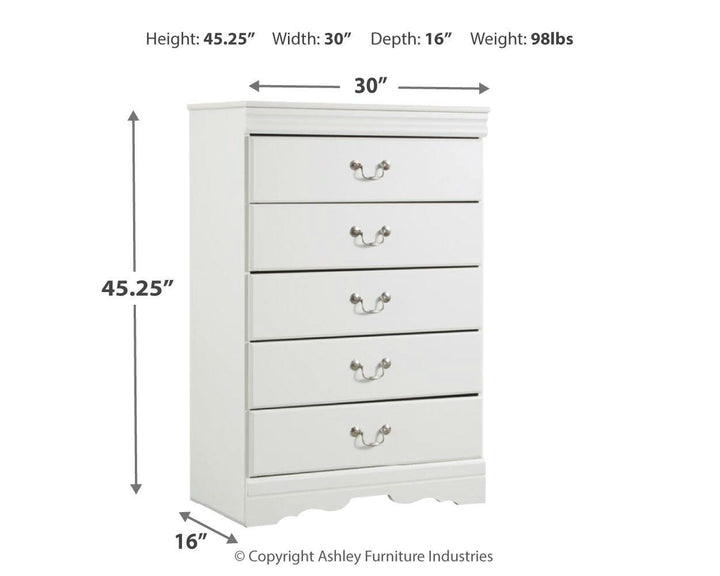 Anarasia Chest of Drawers - White (3)