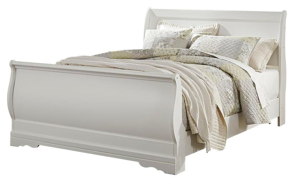 Anarasia Queen Sleigh Bed and Dresser - White (4)